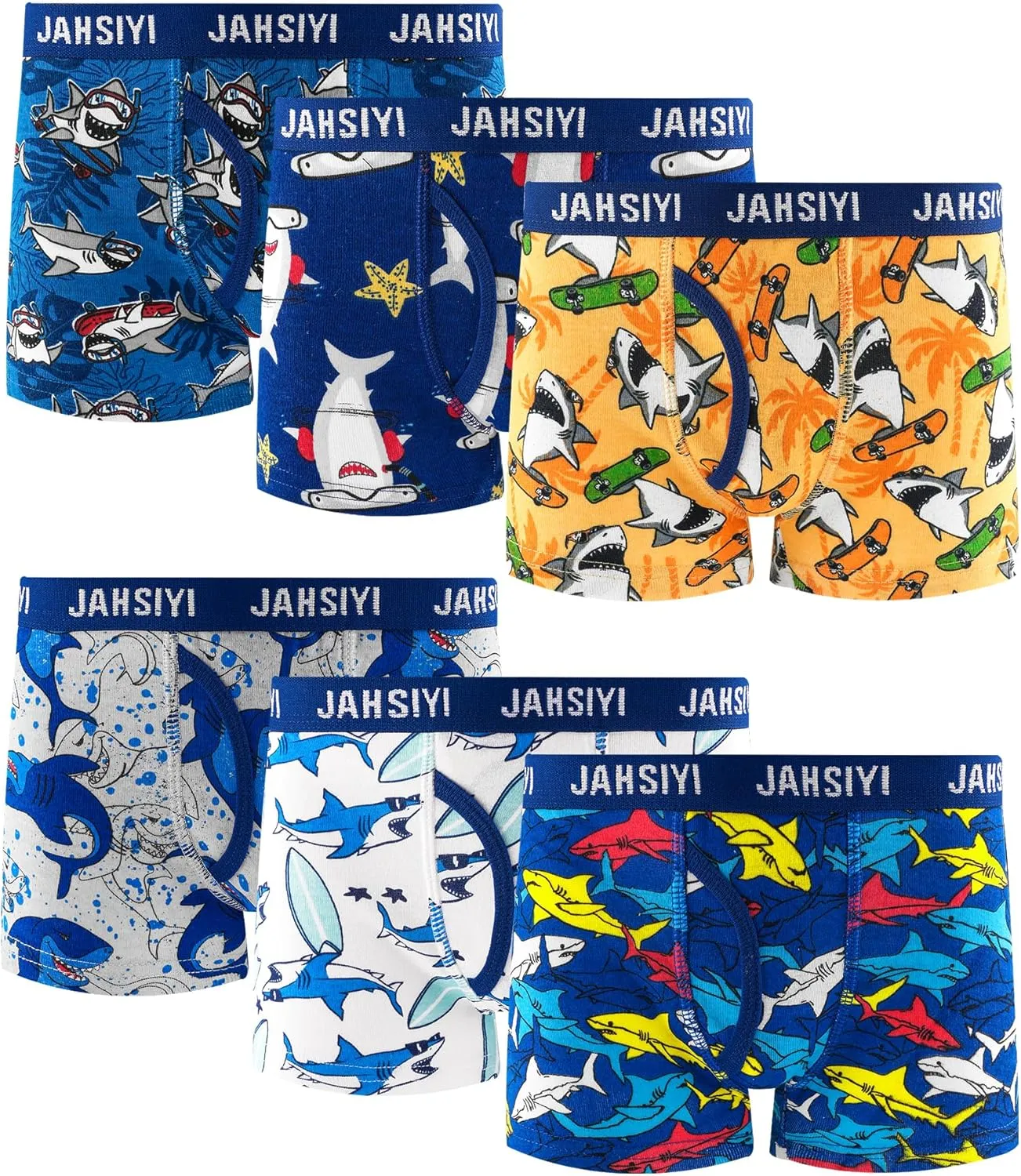 100% Cotton Boys Boxer Briefs Tagless Toddler Underwear (6-Pack)