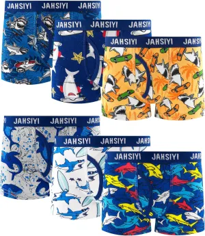 100% Cotton Boys Boxer Briefs Tagless Toddler Underwear (6-Pack)