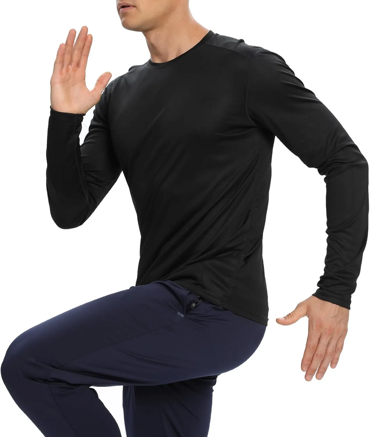 1/3 /6 Pack Men’s Long Sleeve T Shirts,Running Sun Protection UPF 50  Shirts Quick-Dry Lightweight Workout T-Shirts