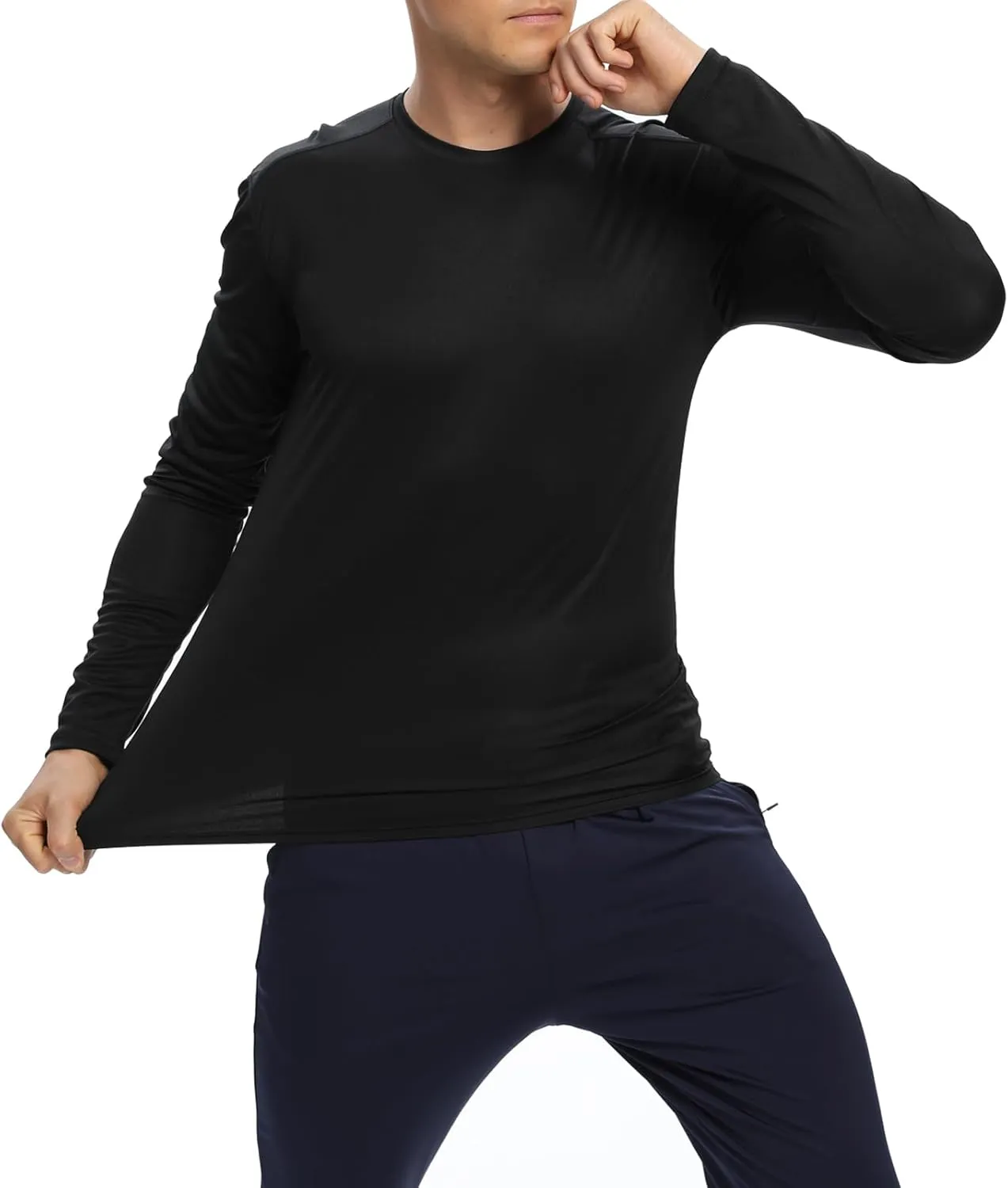 1/3 /6 Pack Men’s Long Sleeve T Shirts,Running Sun Protection UPF 50  Shirts Quick-Dry Lightweight Workout T-Shirts