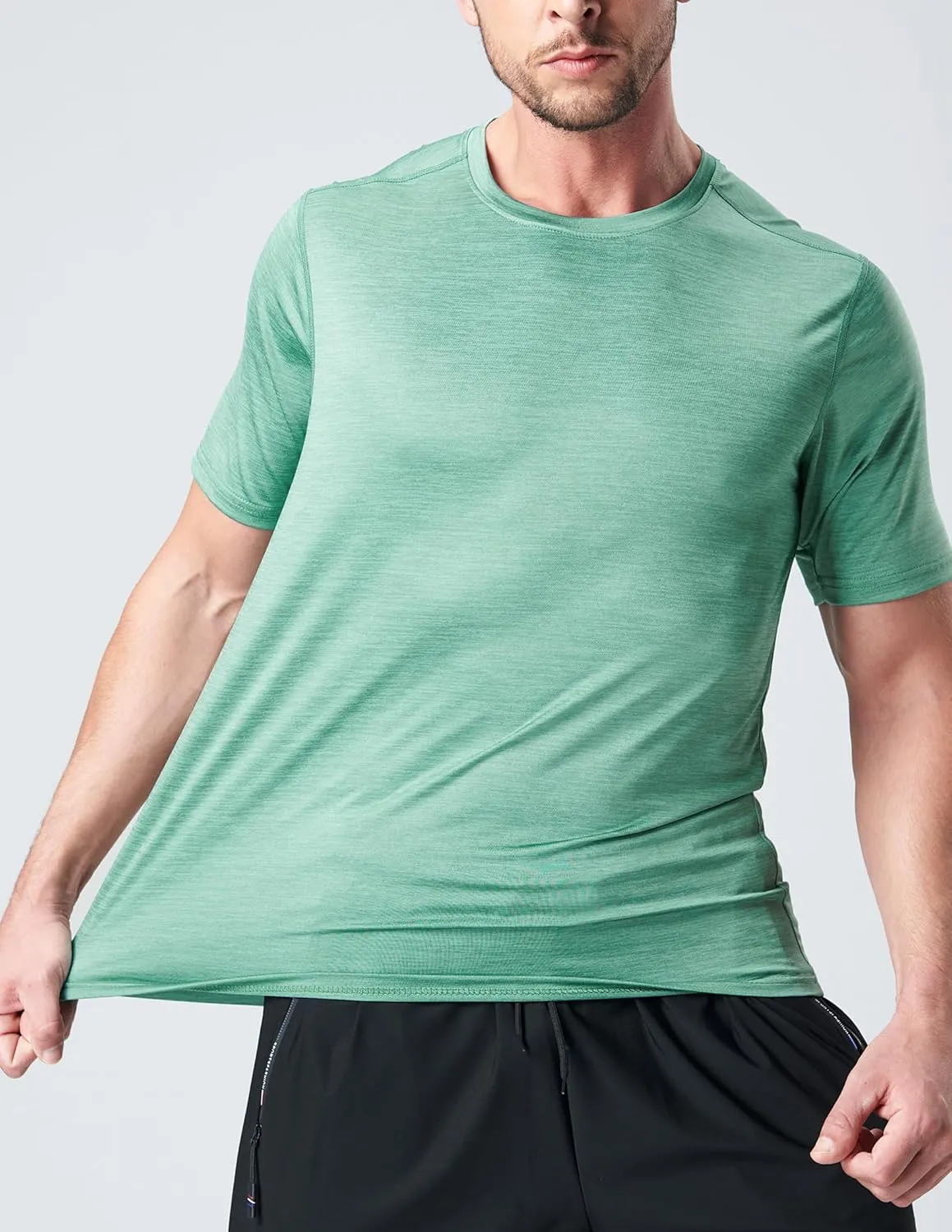 5 Pack Men’s Active Quick Dry Crew Neck T Shirts | Athletic Running Gym Workout Short Sleeve Tee Tops Bulk