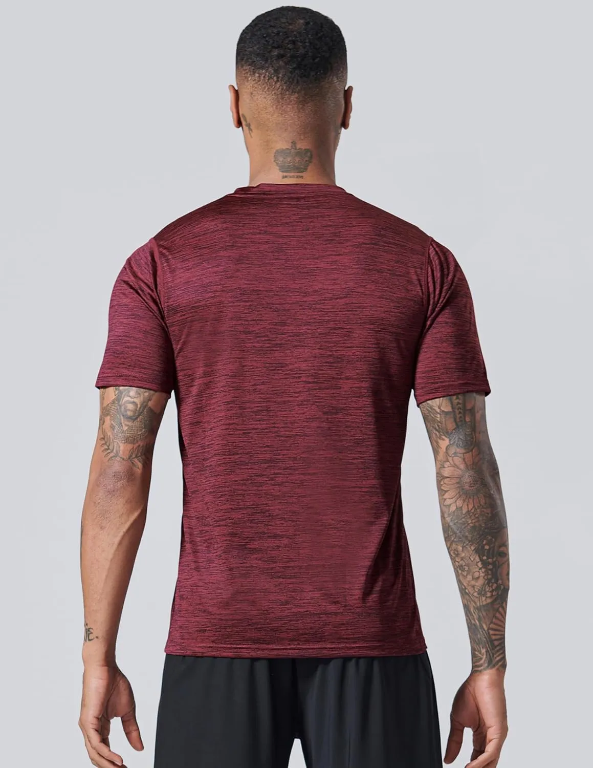 5 Pack Men’s Active Quick Dry Crew Neck T Shirts | Athletic Running Gym Workout Short Sleeve Tee Tops Bulk