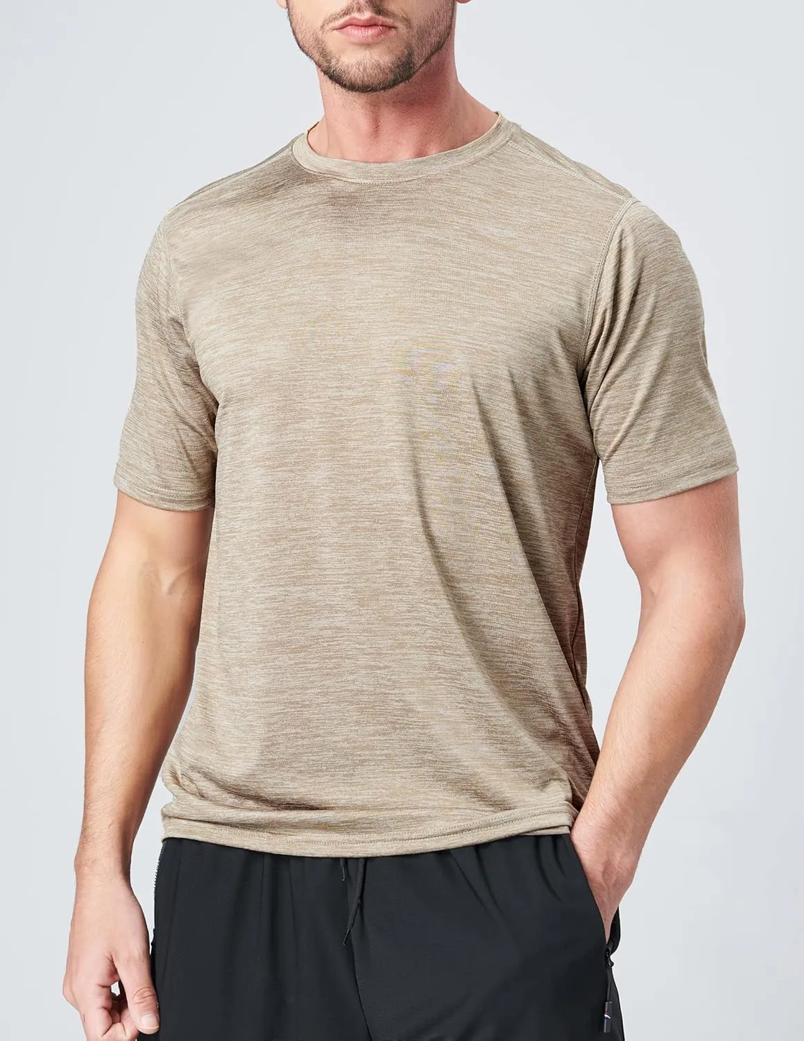 5 Pack Men’s Active Quick Dry Crew Neck T Shirts | Athletic Running Gym Workout Short Sleeve Tee Tops Bulk