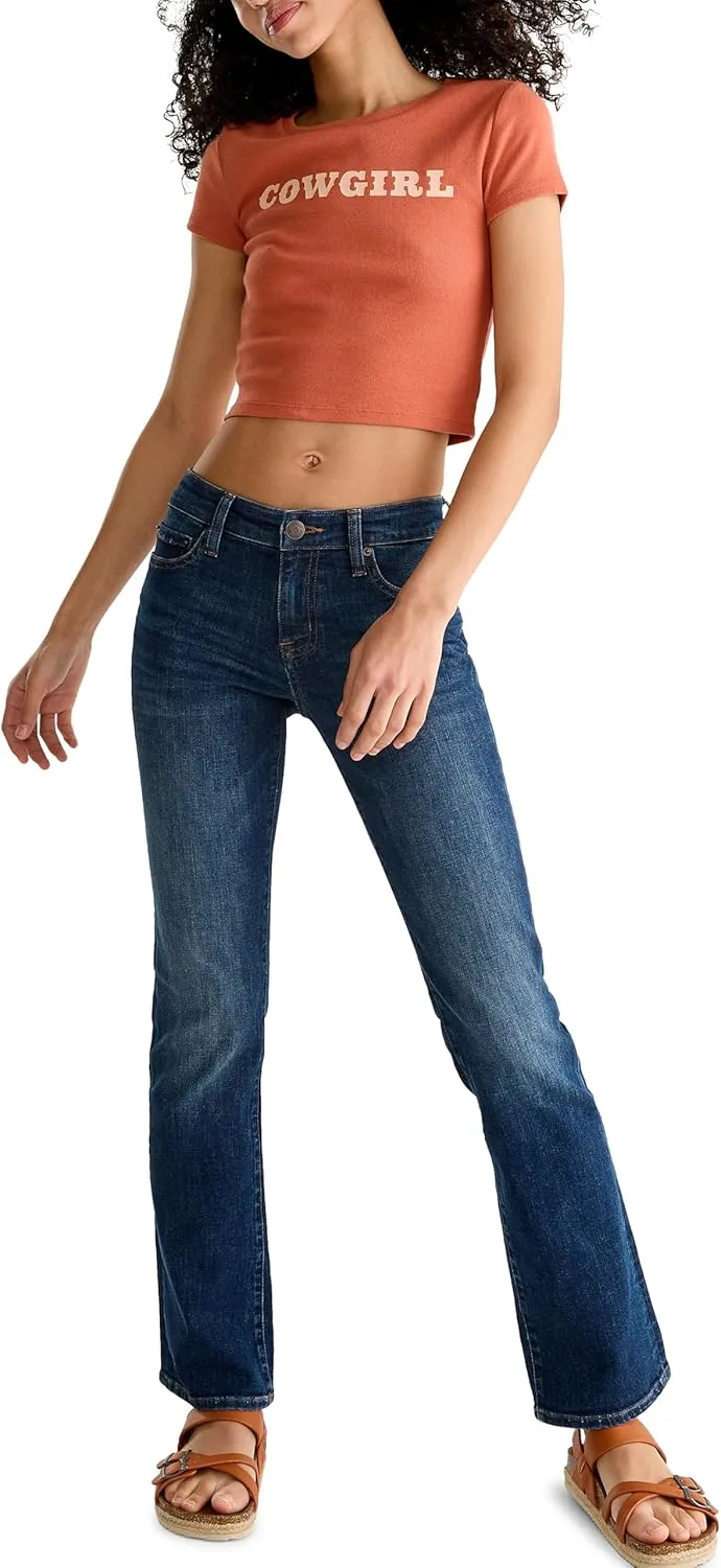Aeropostale Women's Aero Mid Rise Bootcut Jean