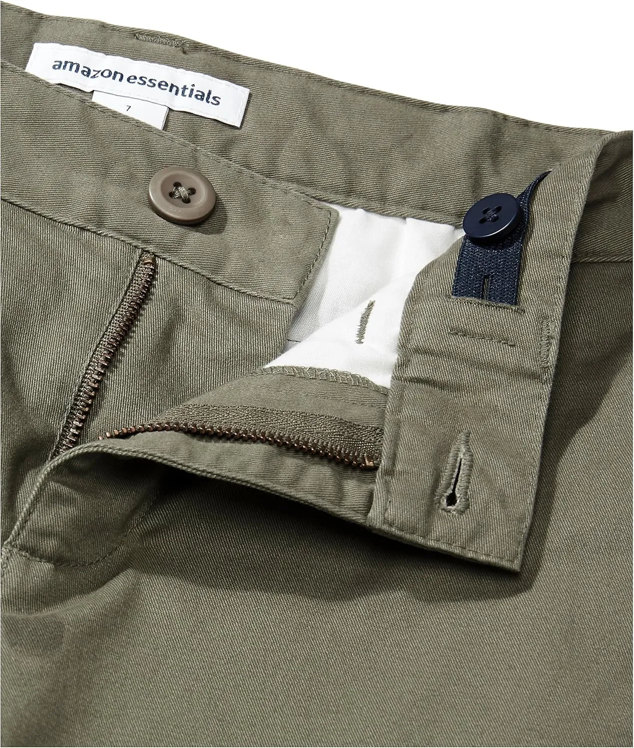 Amazon Essentials Boys and Toddlers' Uniform Woven Chino Flat-Front Shorts with Adjustable Waist, Multipacks