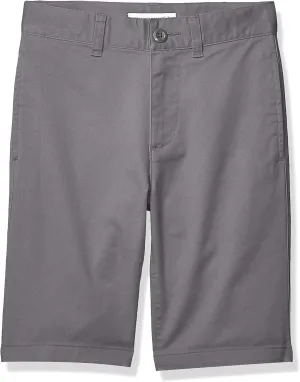Amazon Essentials Boys and Toddlers' Uniform Woven Chino Flat-Front Shorts with Adjustable Waist, Multipacks