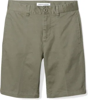 Amazon Essentials Boys and Toddlers' Uniform Woven Chino Flat-Front Shorts with Adjustable Waist, Multipacks