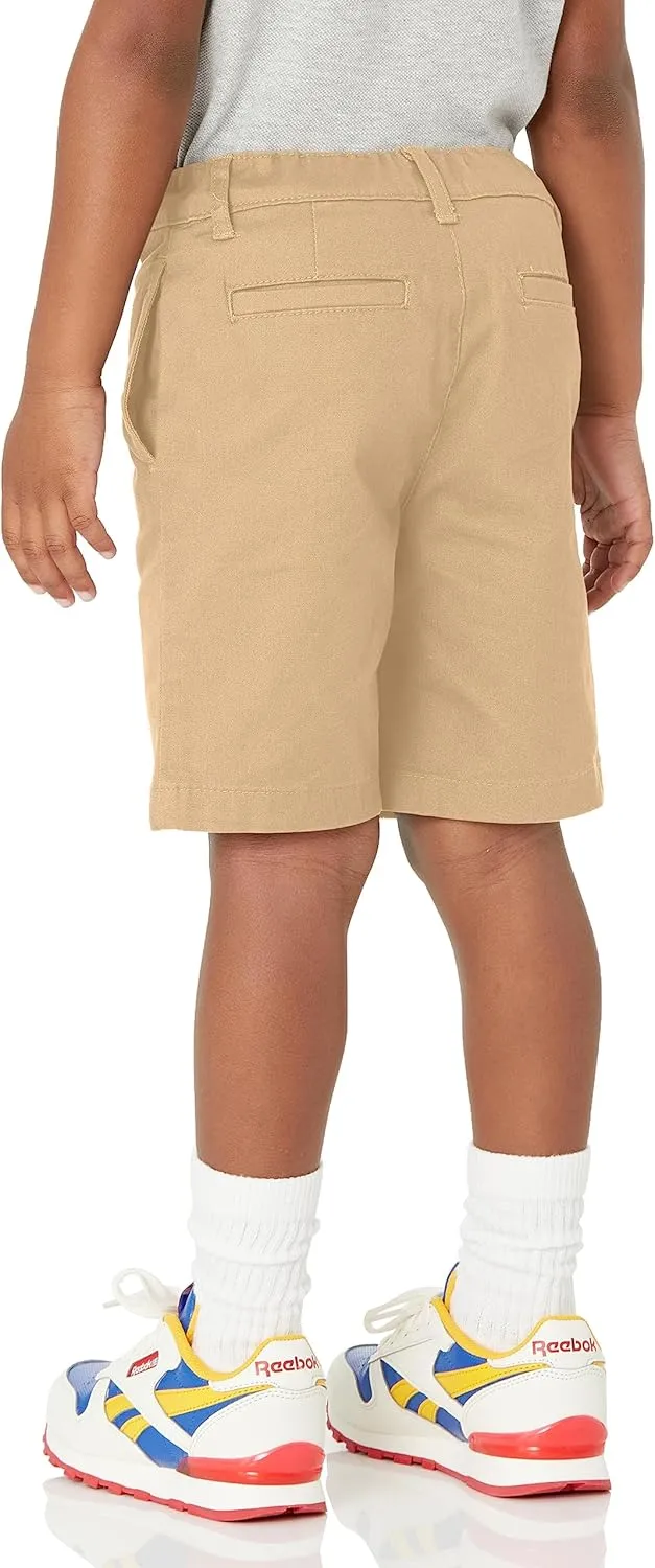 Amazon Essentials Boys and Toddlers' Uniform Woven Flat-Front Shorts (Wrinkle Resistant), Pack of 3
