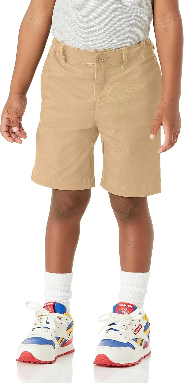 Amazon Essentials Boys and Toddlers' Uniform Woven Flat-Front Shorts (Wrinkle Resistant), Pack of 3