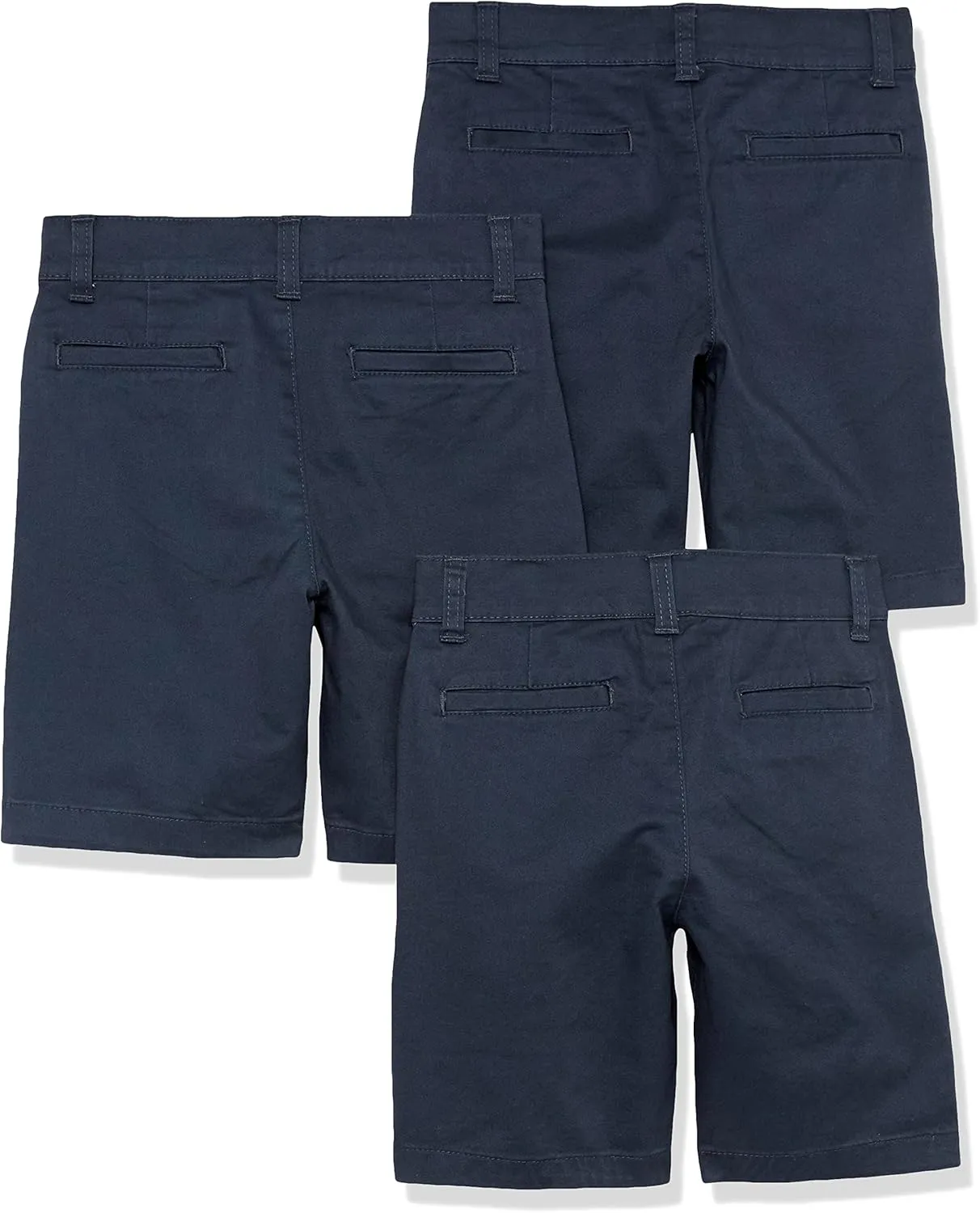 Amazon Essentials Boys and Toddlers' Uniform Woven Flat-Front Shorts (Wrinkle Resistant), Pack of 3