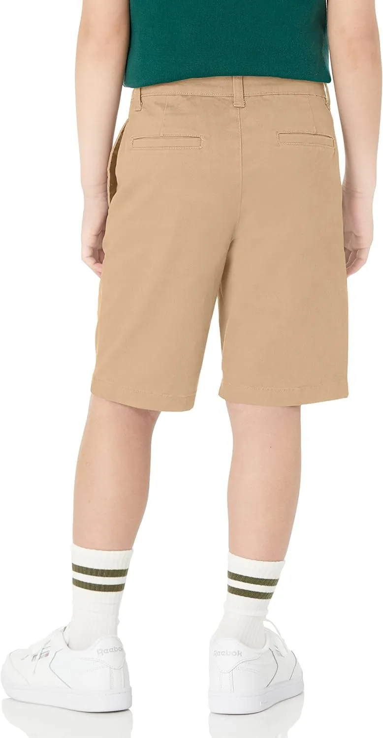 Amazon Essentials Boys and Toddlers' Uniform Woven Flat-Front Shorts (Wrinkle Resistant), Pack of 3