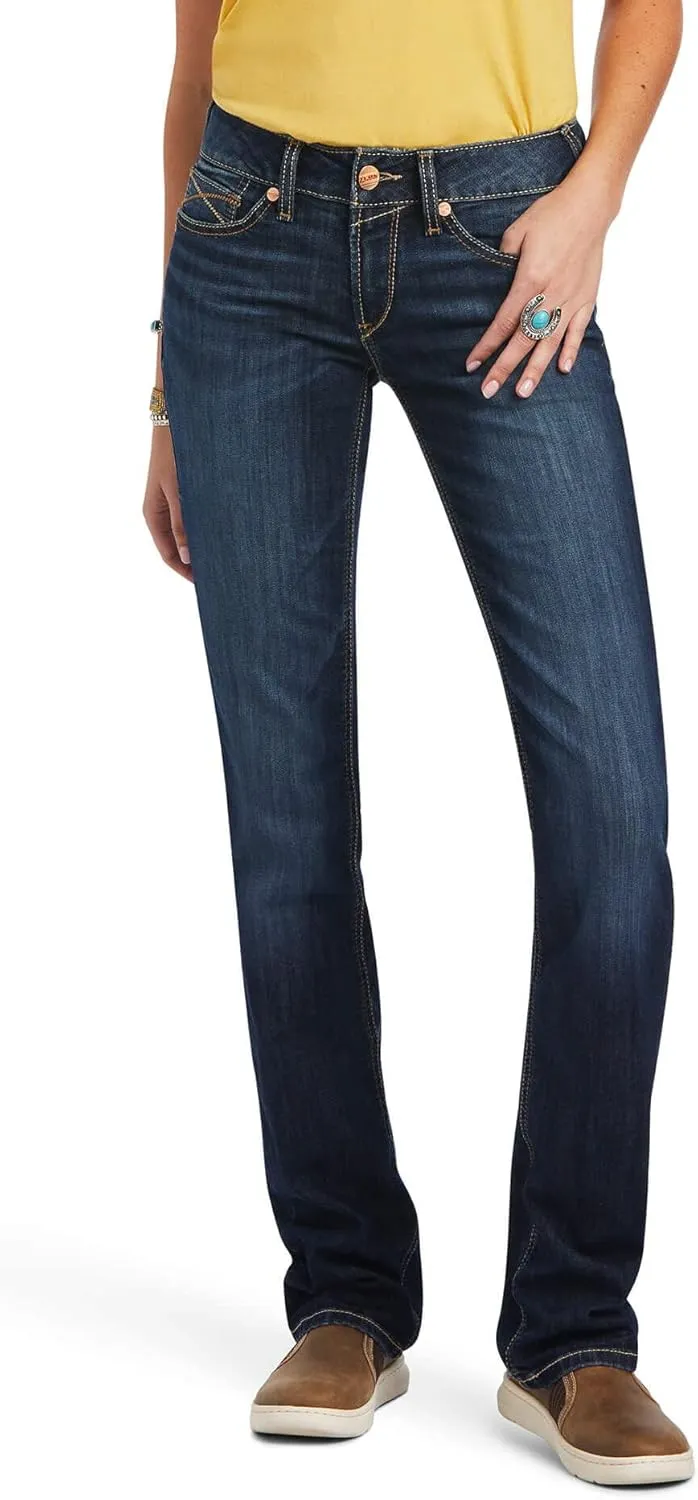 ARIAT Women's R.e.a.l. Mid Rise Octavia Straight Jean
