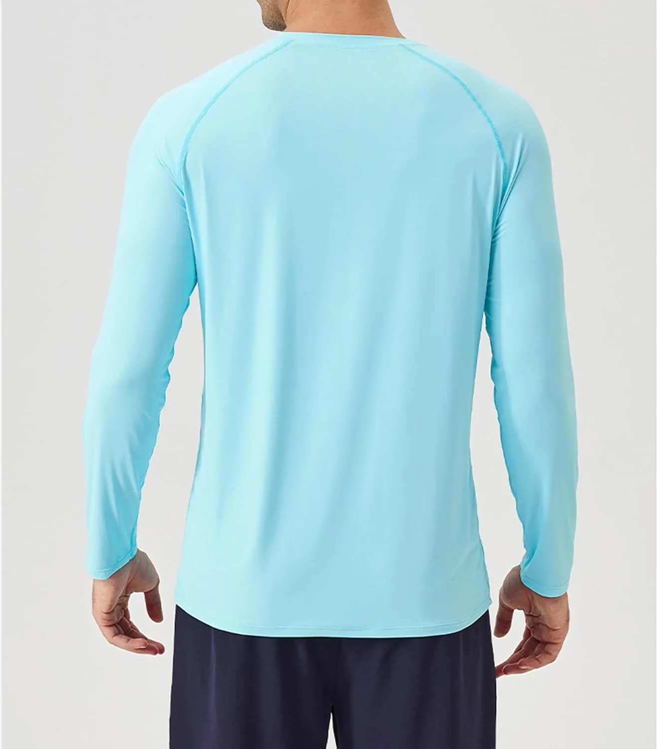 Athletic Shirts for Men Long Sleeve UV Sun Protection Crewneck Tops Casual Loose Breathable Comfy Outdoor Running Tee