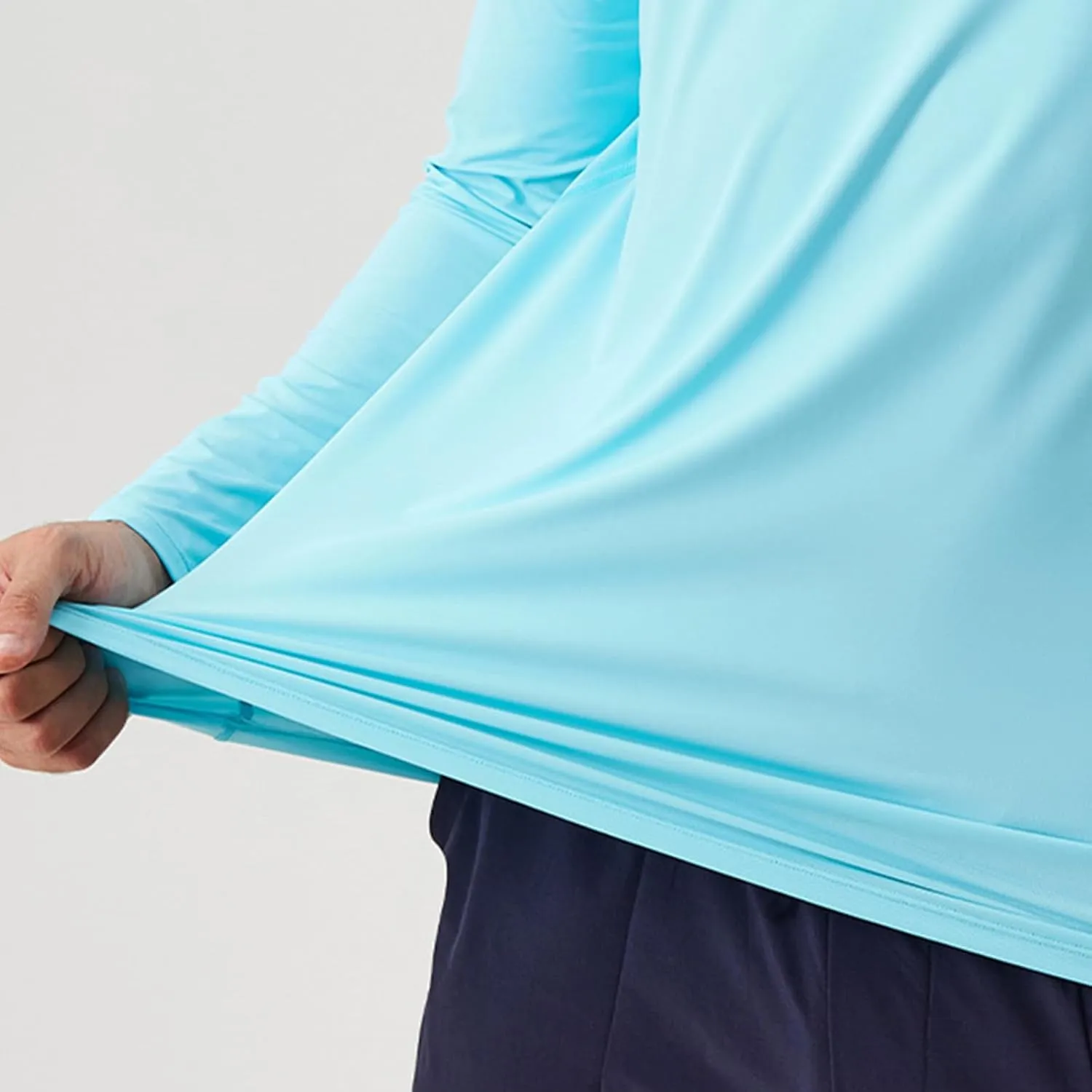 Athletic Shirts for Men Long Sleeve UV Sun Protection Crewneck Tops Casual Loose Breathable Comfy Outdoor Running Tee