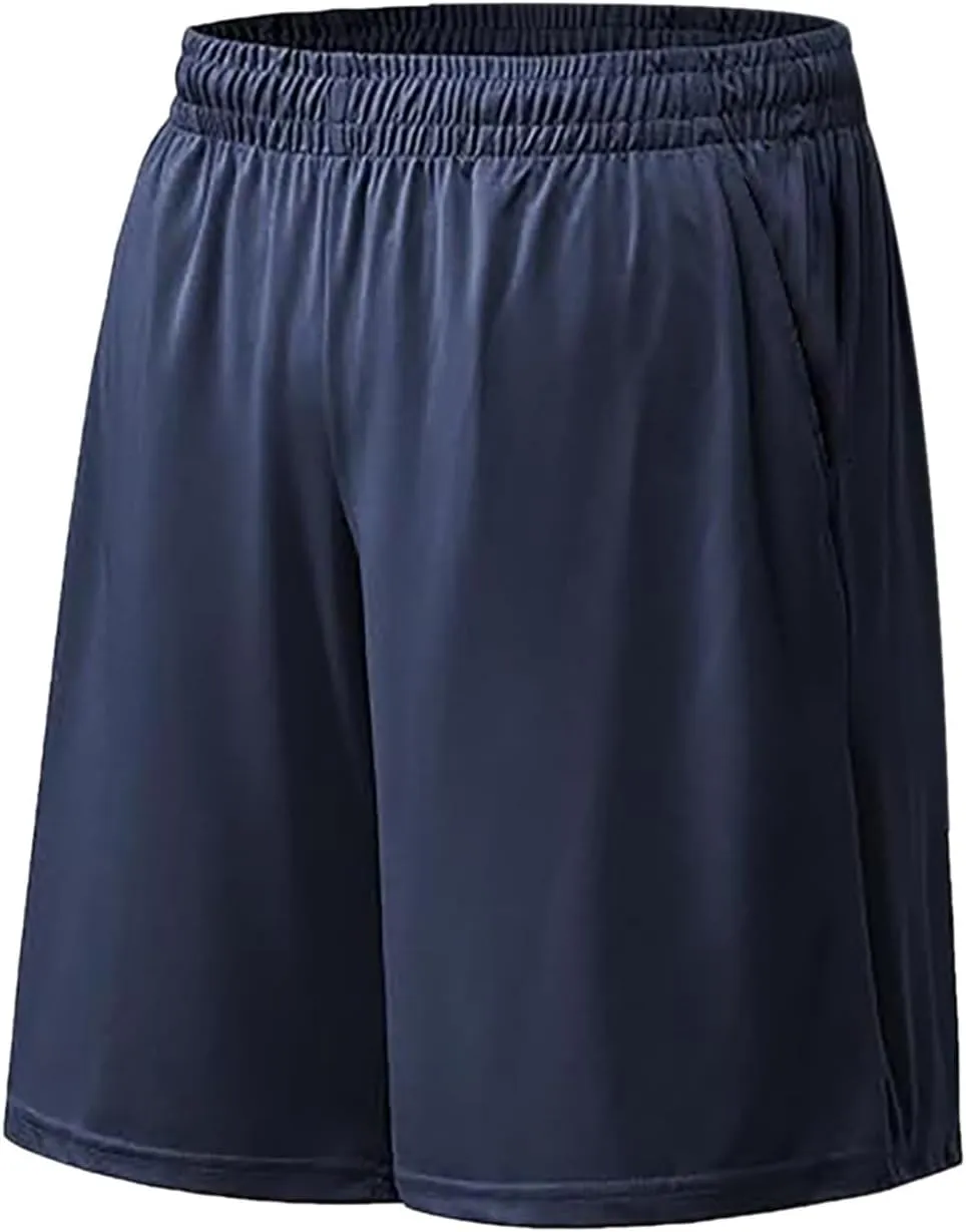 Athletic Shorts for Mens Outdoor Running Training Summer Pants Quick Dry Breathable Elastic Waist Shorts with Pockets