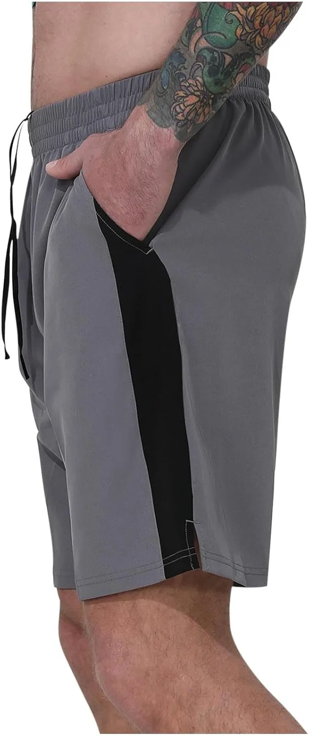 Binmer Men's Athletic Running Shorts Quick Dry Gym Workout Short Pants Casual Drawstring Elastic Waist Shorts for Running