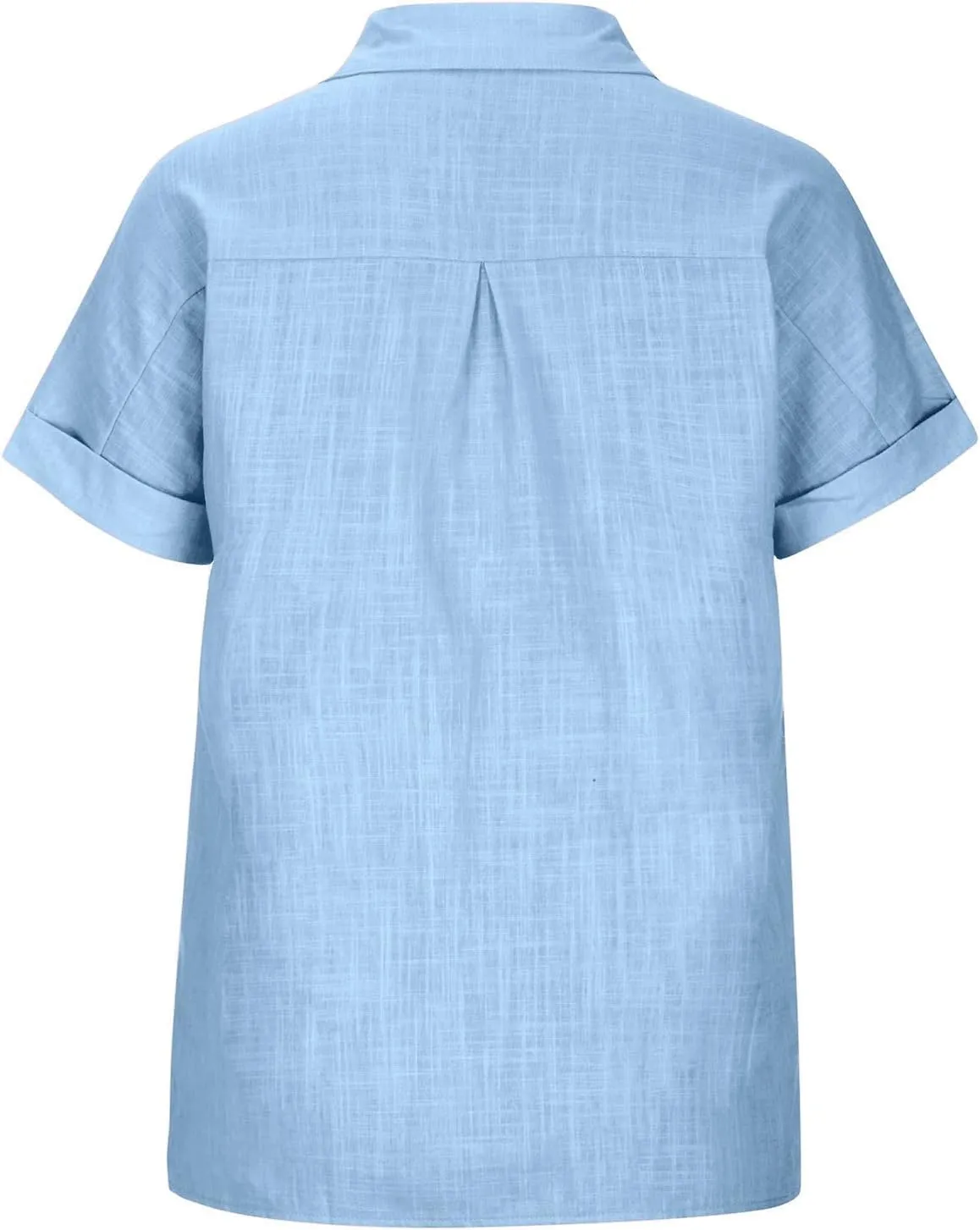 Binmer Womens Linen Button Down Shirt 2024 Fashion Plus Size Blouse Summer Casual Loose Dressy Short Sleeve Tops S-5XL