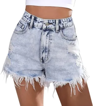 Black Denim Shorts for Women High Waisted Trendy Solid Stretchy Mom Jean Shorts with Pockets Fray Hem Slim Shorts Womens Shorts for Summer