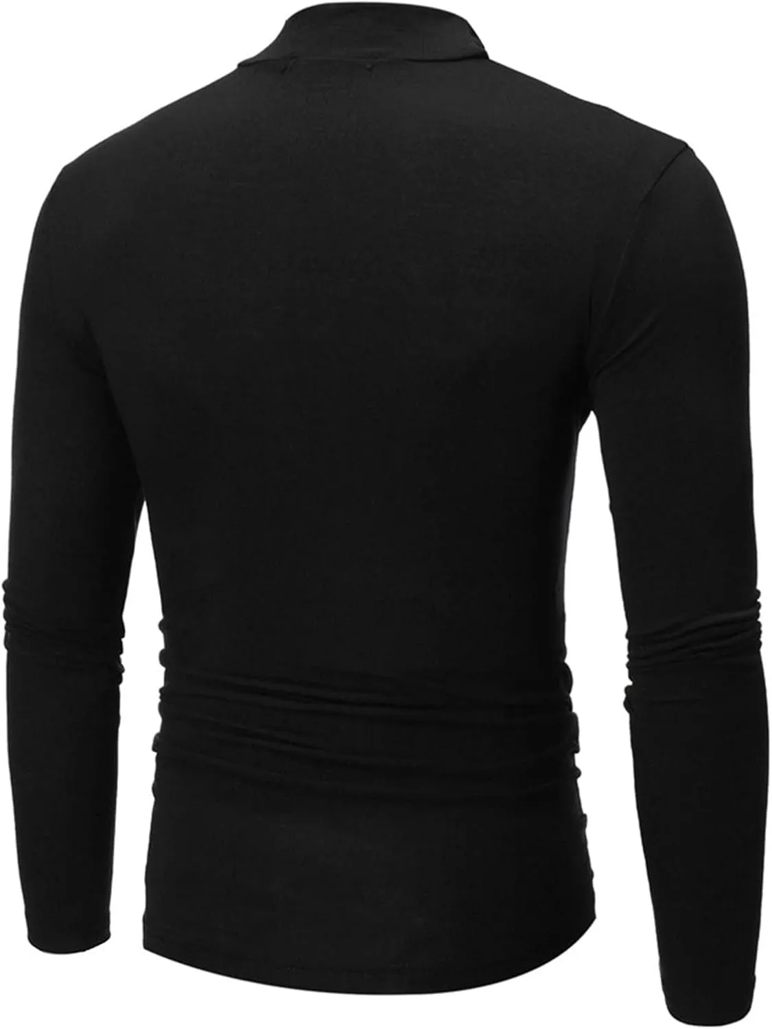 Black T Shirts for Men 2023 Long Sleeve Turtleneck Warm Casual Sweater Soft Comfy Solid Mock Pullover Undershirt