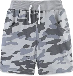 Camouflage Athletic Shorts for Girls Boys Running Gym Workout Shorts for Kids, Activewear Drawstring Baby Girl Outfits