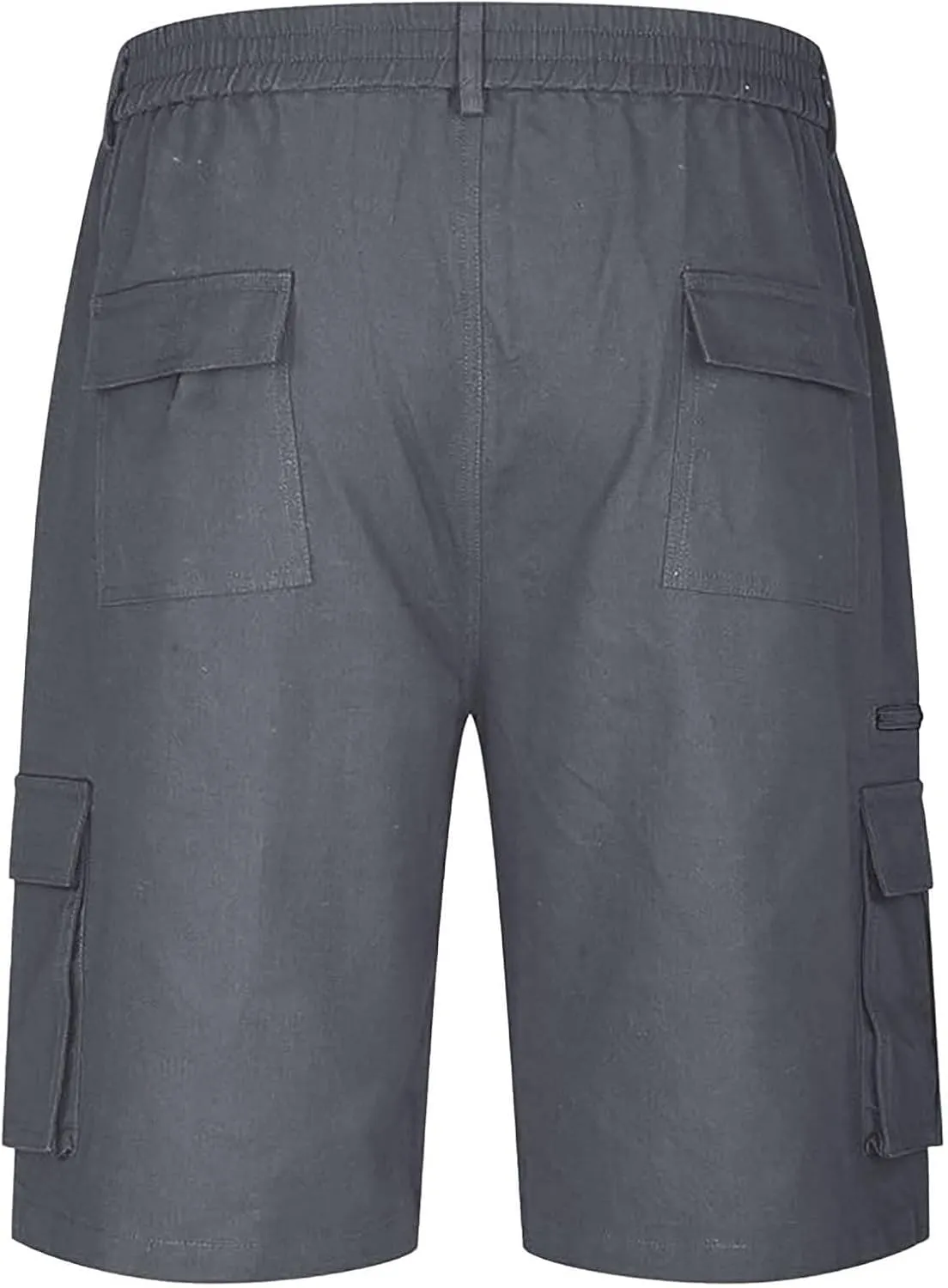 Cargo Shorts for Men Elastic Waist Zipper Relaxed Stretch Lightweight Work Shorts Multi-Pocket Button Summer Tactical Pants