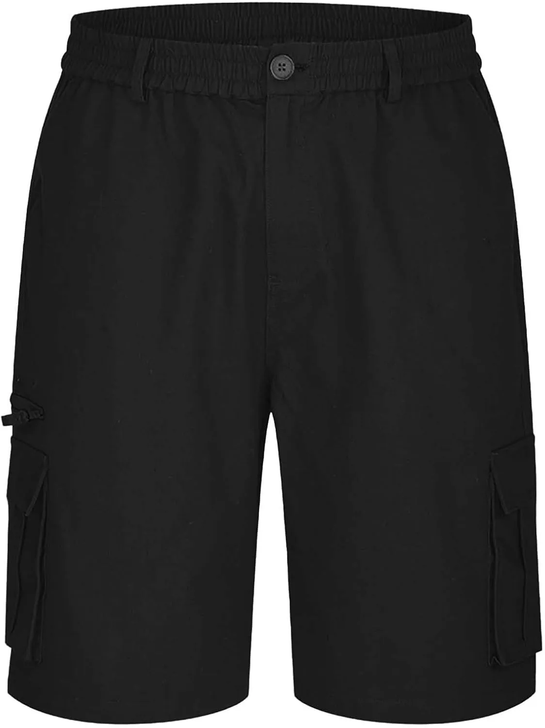 Cargo Shorts for Men Elastic Waist Zipper Relaxed Stretch Lightweight Work Shorts Multi-Pocket Button Summer Tactical Pants