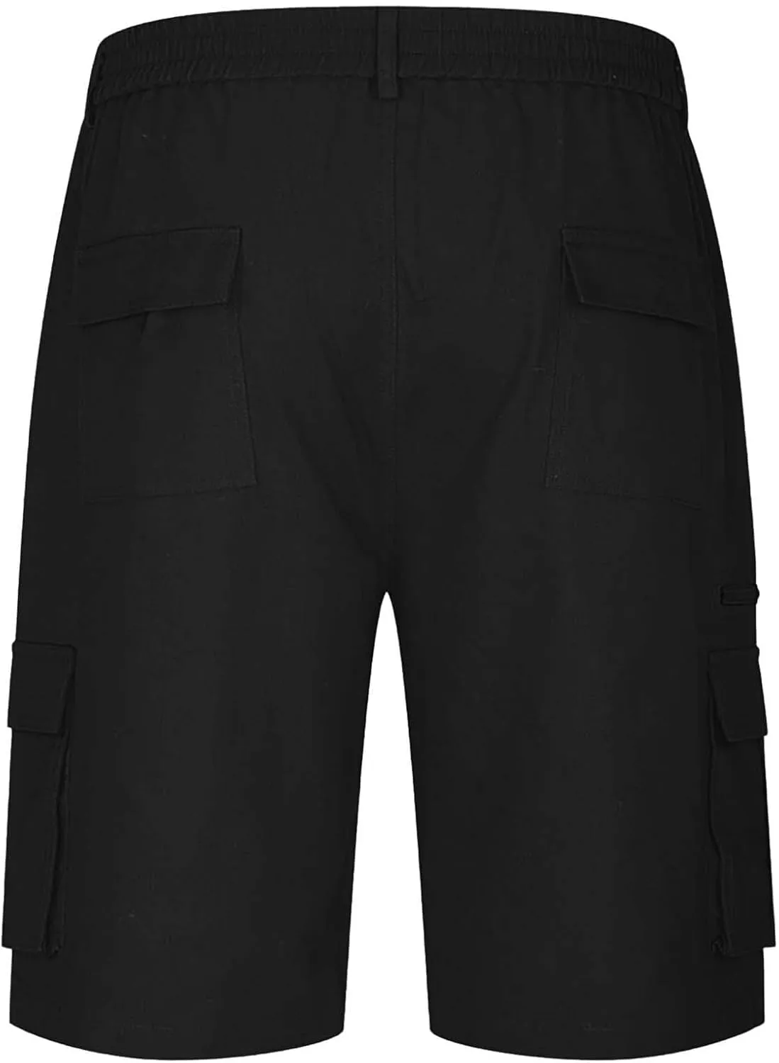 Cargo Shorts for Men Elastic Waist Zipper Relaxed Stretch Lightweight Work Shorts Multi-Pocket Button Summer Tactical Pants