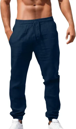 Cargo Work Pant Men's Elastic Waist Casual Cargo Chino Pants Running Workout Sweatpants Loose Fit Joggers