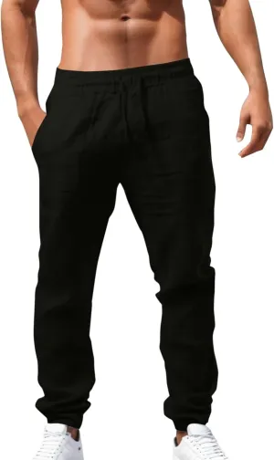 Cargo Work Trousers Mens Cotton Casual Chino Pants Yoga Sweatpant Pockets Baggy Joggers Bottoms Trousers