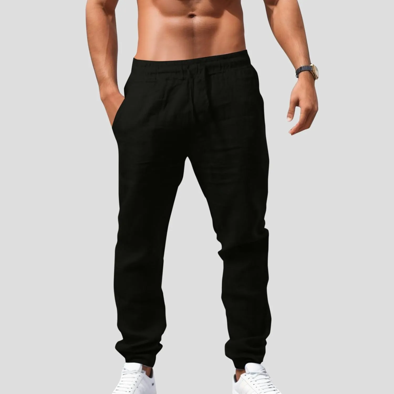 Cargo Work Trousers Mens Cotton Casual Chino Pants Yoga Sweatpant Pockets Baggy Joggers Bottoms Trousers