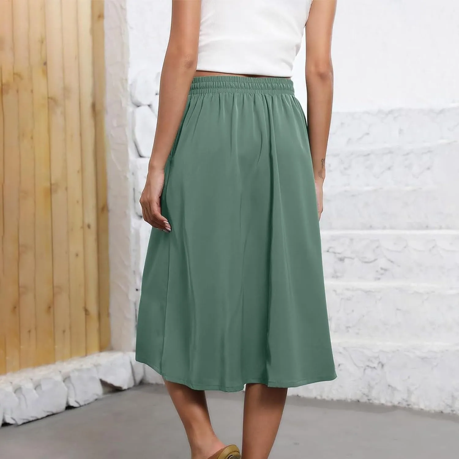 Casual Summer Boho Maxi Skirts for Women High Waist Floral Print Tiered Ruffle Flowy Elastic Waist Beach Long Skirt