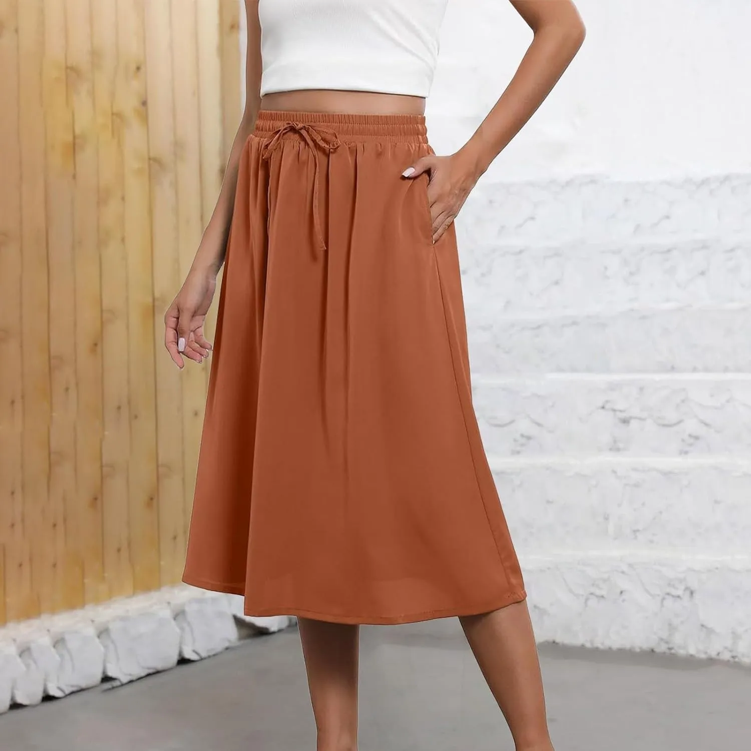 Casual Summer Boho Maxi Skirts for Women High Waist Floral Print Tiered Ruffle Flowy Elastic Waist Beach Long Skirt