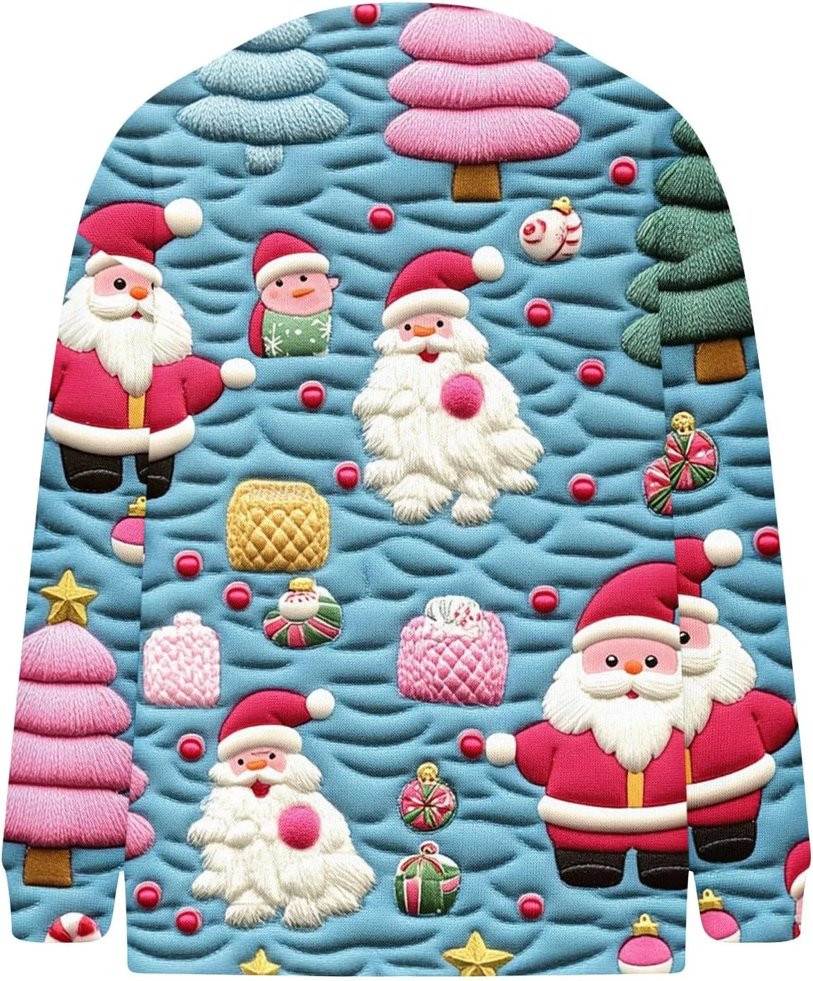 Christmas Plus Size Sweater for Women 2024 Cute Xmas Printed Cardigans Sweater Open Front Button Down Knit Jacket Coat