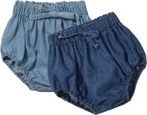 Colorful Childhood Toddler Denim Bloomers Shorts Baby Girls Boys Loose Harem Shorts 2pcs
