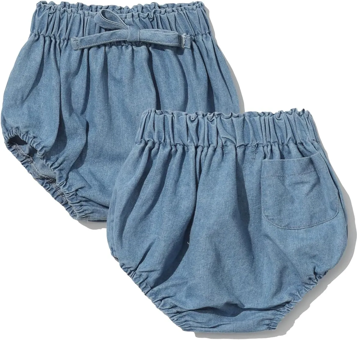 Colorful Childhood Toddler Denim Bloomers Shorts Baby Girls Boys Loose Harem Shorts 2pcs