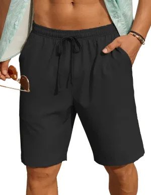 COOFANDY Men's 7 inch Casual Shorts Drawstring Waist Lightweight Quick Dry Summer Beach Board Shorts with Pockets