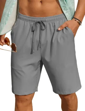 COOFANDY Men's 7 inch Casual Shorts Drawstring Waist Lightweight Quick Dry Summer Beach Board Shorts with Pockets