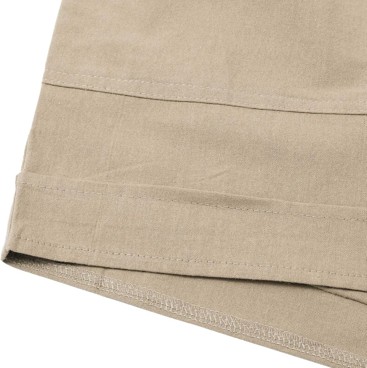 Cotton Linen Shorts for Women 2023 Loose Plain Summer Shorts Folded Hem Drawstring Elastic Waist Shorts with Pockets