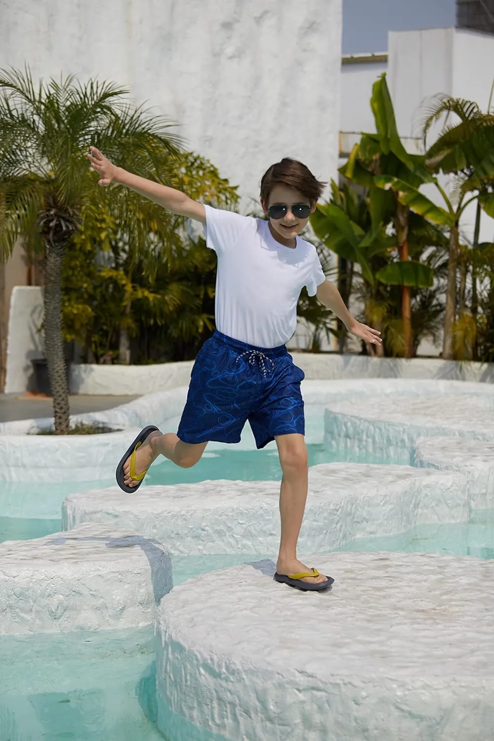 Cozople Boys Swim Trunks with Boxer Brief Liner Compression Swimwear Quick Dry Swim Shorts Bathing Suits 7-20 Years