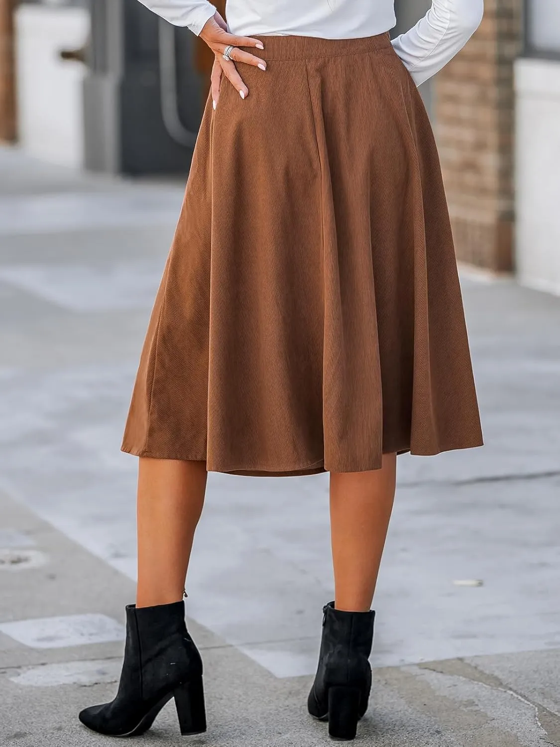 CUPSHE Women Skirts High Waist Button-Front Skirt Holiday Midi Skirt Short Skirts