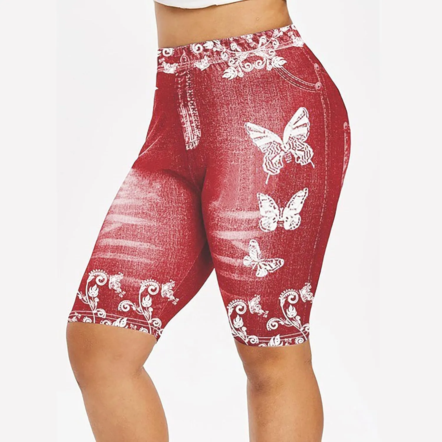 Denim Shorts for Women Mid Rise Ripped Jean Shorts Stretchy Folded Hem Hot Short Jeans Lounge Athletic Shorts