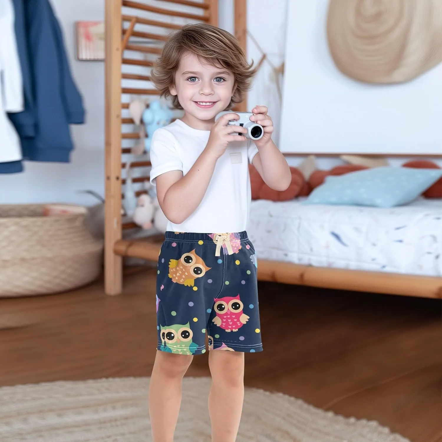 DOMIKING Baby Boy Shorts Toddler Cotton Shorts Elastic Waist Kid's Athletic Shorts 2T-5T