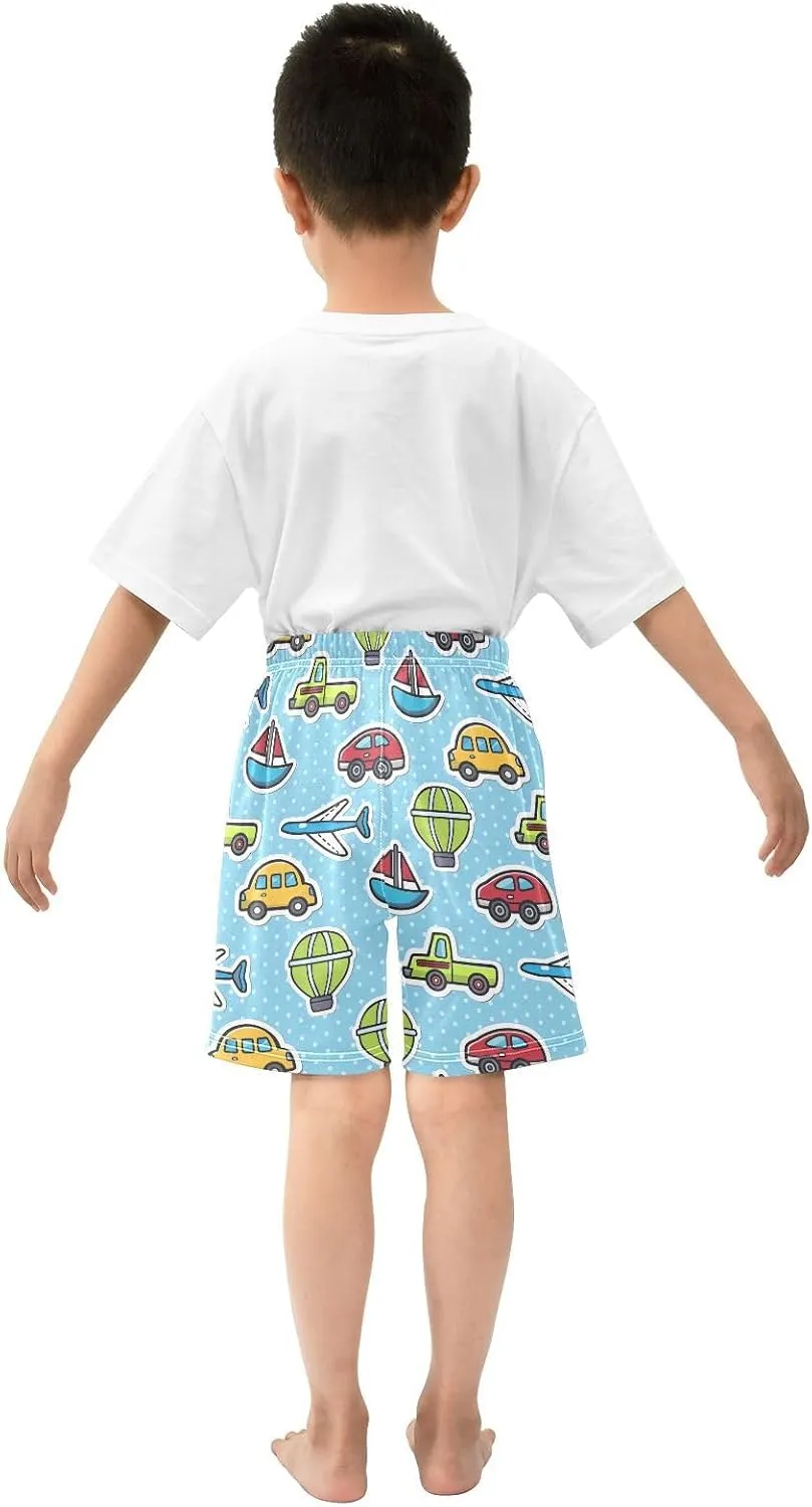 DOMIKING Baby Boy Shorts Toddler Cotton Shorts Elastic Waist Kid's Athletic Shorts 2T-5T
