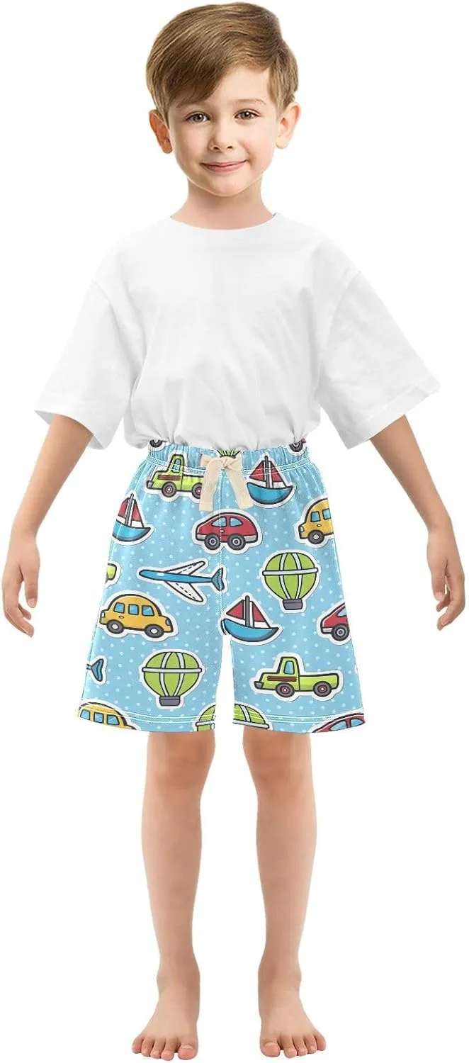 DOMIKING Baby Boy Shorts Toddler Cotton Shorts Elastic Waist Kid's Athletic Shorts 2T-5T