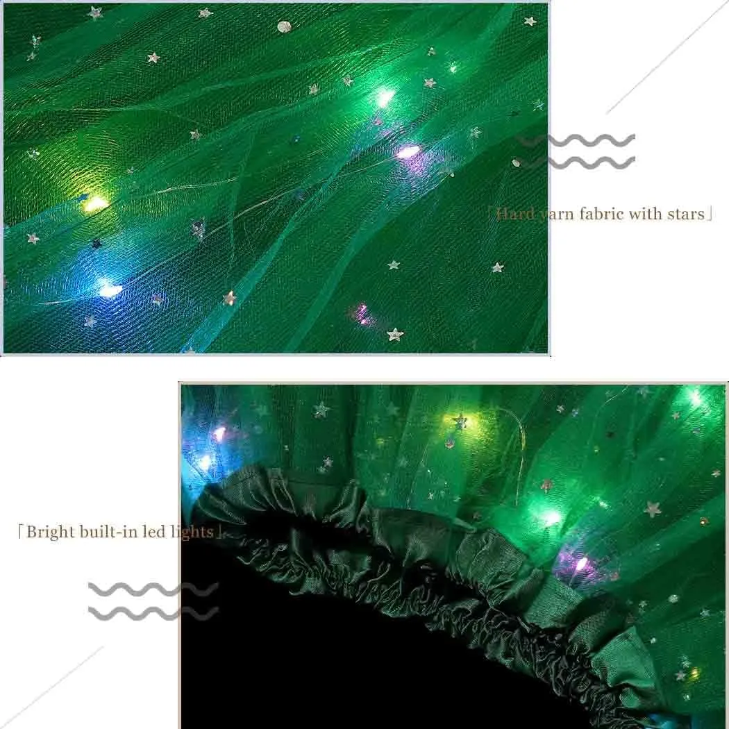 DRESBE Light Up Tutu Skirt Glow Party Tutus Neon LED Tulle Tutu for Women