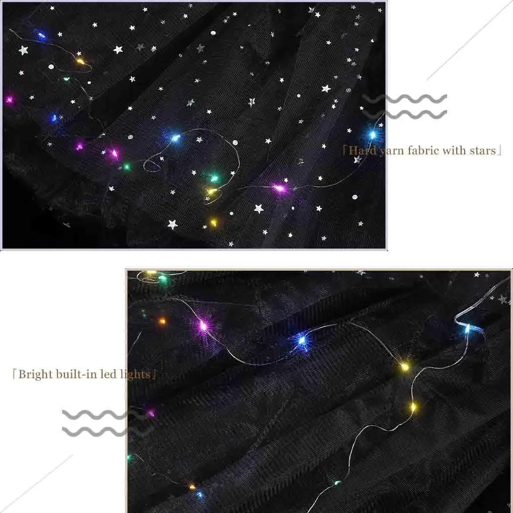 DRESBE Light Up Tutu Skirt Glow Party Tutus Neon LED Tulle Tutu for Women