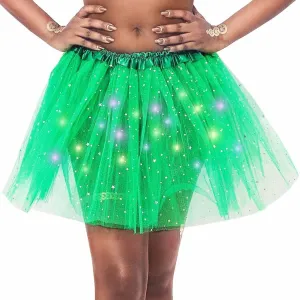 DRESBE Light Up Tutu Skirt Glow Party Tutus Neon LED Tulle Tutu for Women