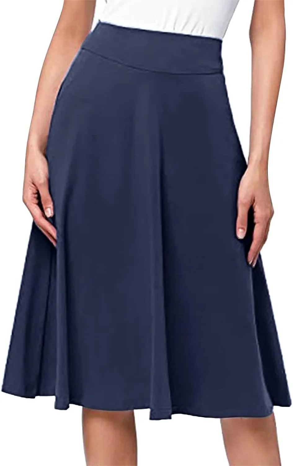 Elastic High Waist Floral Print Boho Maxi Skirt Women Tiered Pleated Flowy Long Summer Beach Skirt