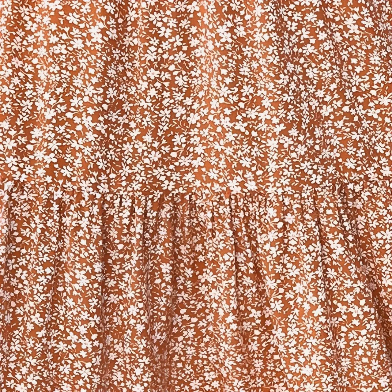 Elastic High Waist Floral Print Boho Maxi Skirt Women Tiered Pleated Flowy Long Summer Beach Skirt