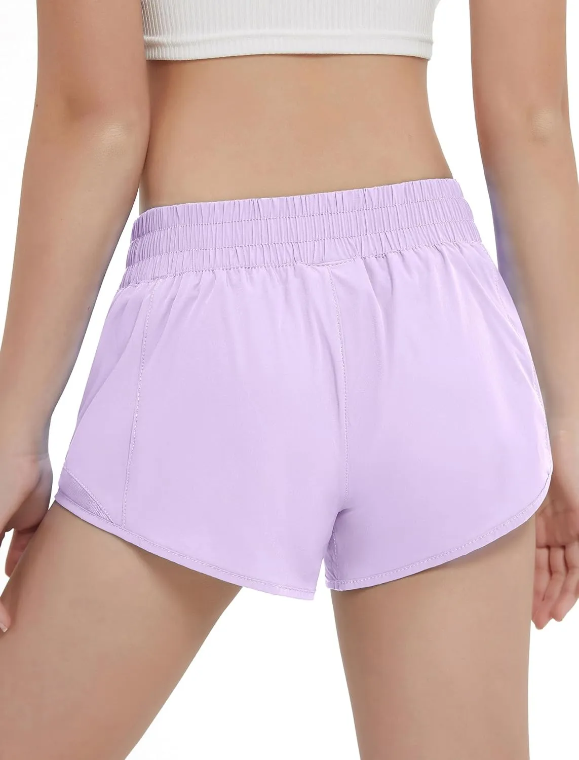 EXARUS Girls 2.5"/4" Athletic Shorts Running Workout Track with Liner Zip Pocket Lightweight Gym Sports for Kids 6-12Y